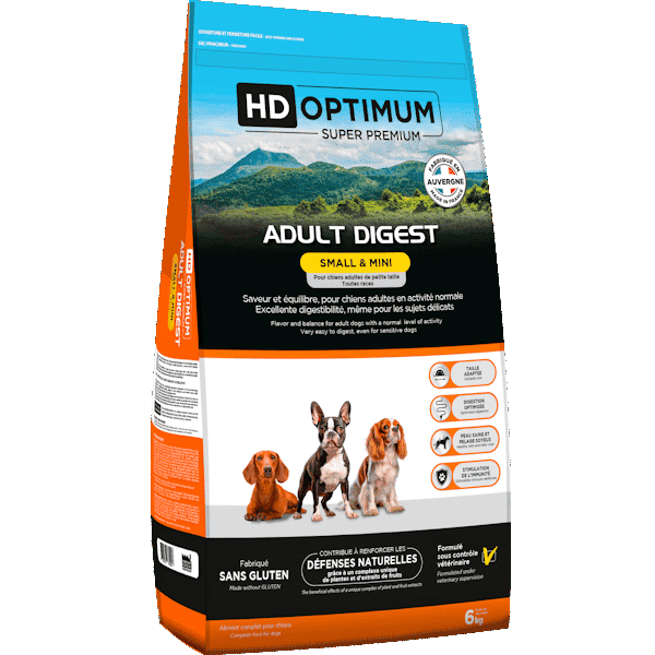 Croquettes pour chien HD Optimum Small & Mini Adult Digest Croquettes pour la croissance de mon chien, execllente digestibilité