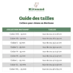 Guide des tailles de colliers montmartre. Boutique os et patoune