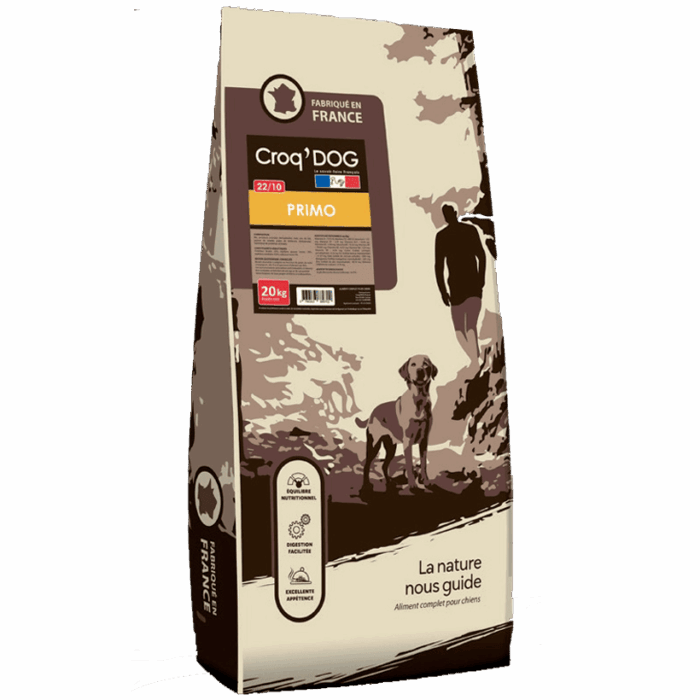 croquettes pour chien croq dog primo alimentation pour chien Croquettes saines, produits naturels et pas cher pour la croissance de mon chien