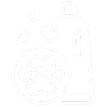 icon bien etre pour chien. produits naturels d'alimentation, croquettes, friandises, accessoires, jouets pour chiens blanc