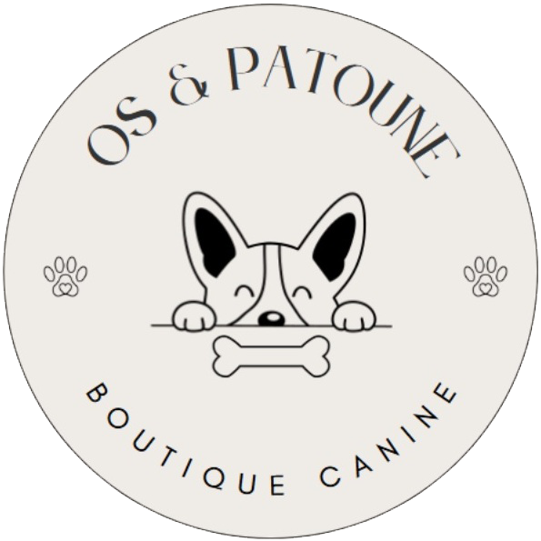 logo os et patoune boutique canine pour chien alimentation friandises jouets accessoires coliers et laisses croquettes