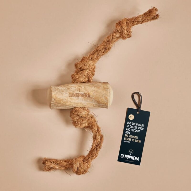 jouet pour chien solide et pas cher à mâcher pour chien en bois de café et corde de noix de coco Produits Naturels et Accessoires pour Chiens