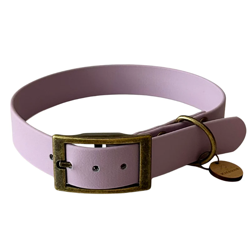 collier pour chien biothane mauve lavande. Boutique os et patoune
