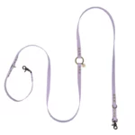 laisse fait par un créateur français chien multiposition biothane mauve lavande. Accessoires, jouets pour chiens