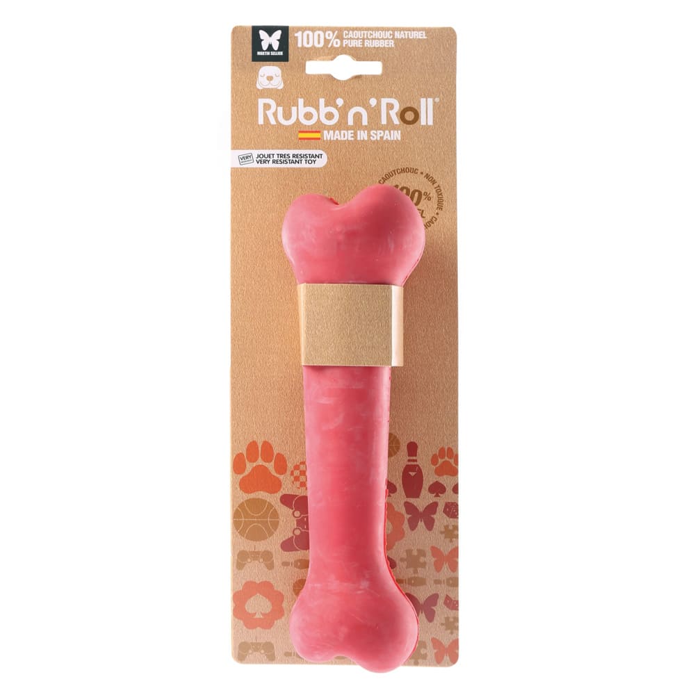 jouet- pour chien rubbnred-os-rouge-xl-22-cm-